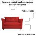 Ver imagem 4 de Namoradeira Poltrona Recepção Sala Escritório Isis Suede Cor:vermelho
