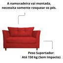 Ver imagem 3 de Namoradeira Poltrona Recepção Sala Escritório Isis Suede Cor:vermelho