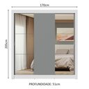 Ver mais imagens de Guarda-roupa Casal 3 Portas de Correr com Espelhos Branco/cinza Nobre Madesa Branco/cinza