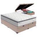 Ver imagem 1 de Cama Box Baú Queen e Colchão Molas Ensacadas Amsterdã Probel Cor:bege