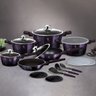 Jogo de Panelas e Utensílios Cozinha Tripla Camada de Mármore 18 Peças Purple Berlinger Haus - 2