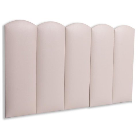 Cabeceira Solteiro Kit 5 Placas Modelo Nuvem - Courino Marfim / Off White