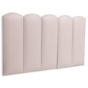 Ver imagem 1 de Cabeceira Solteiro Kit 5 Placas Modelo Nuvem - Courino Marfim / Off White