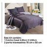 Kit Colcha Cetim Fashion Casal Laus Grafite 220cmx250cm - Sultan - 3