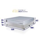 Ver imagem 2 de Conjunto Box Branco Luanda Branco Espuma D28 Viúva 128x188x62 - King House