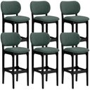 Ver imagem 1 de Kit 6 Banquetas Alta Bar Cozinha Sala Jantar Fixa Betta L02 Preto Linho Verde Musgo - Lyam Decor