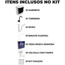Ver mais imagens de Gabinete 2 Portas Suspenso Para Banheiro Com Lavatório + Torneira + Engate Flexível + Veda Rosca
