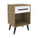 Ver imagem 1 de Mesa de Cabeceira com 1 Gaveta e Nicho Retrô Multimóveis CR35503 Mel/Branco