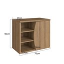 Ver imagem 4 de Gabinete Suspenso para Banheiro Laura 70cm 1 Porta 2 Prateleiras Mel sem Cuba - Faema Móveis