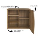 Ver imagem 5 de Gabinete Suspenso para Banheiro Laura 70cm 1 Porta 2 Prateleiras Mel sem Cuba - Faema Móveis