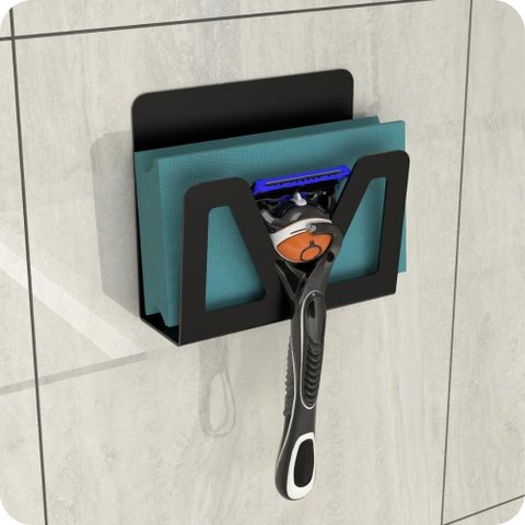 Suporte Para Lamina de Barbear Porta Gilete Preto ELG