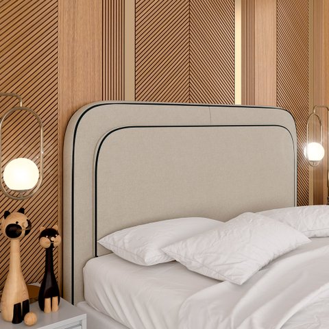 Cabeceira Estofada para Cama Queen Miami Linho - M. Arapongas