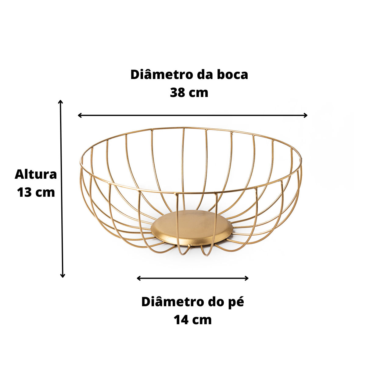 Fruteira de Ferro Dourada Aramado Estilo Moderno - 4