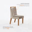 Ver imagem 7 de Conjunto Sala de Jantar Mesa Ágata Tampo Vidro/MDF com 6 Cadeiras Atena Cinamomo/Off White/Suede