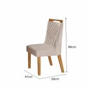 Ver imagem 4 de Conjunto Sala de Jantar Mesa Ágata Tampo Vidro/MDF com 6 Cadeiras Atena Cinamomo/Off White/Suede