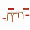 Ver imagem 5 de Conjunto Sala de Jantar Mesa Ágata Tampo Vidro/MDF com 6 Cadeiras Atena Cinamomo/Off White/Suede