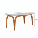 Ver imagem 3 de Conjunto Sala de Jantar Mesa Ágata Tampo Vidro/MDF com 6 Cadeiras Atena Cinamomo/Off White/Suede