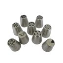 Ver imagem 1 de Bicos confeitar bolos 9 peças decoraçao confeiteiro doces cupcakes Inox Confeitaria artistica