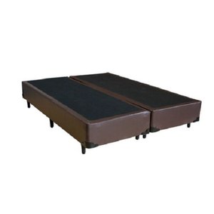 Base Cama Box Bipartido Premium Corino Marrom 1,38 X 1,88 X 0,32