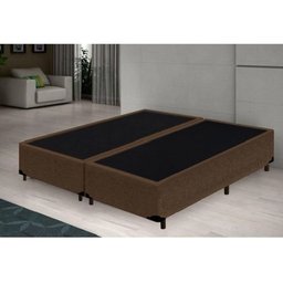 Base Cama Box Bipartido Premium Corino Marrom 1,38 X 1,88 X 0,32 - 2