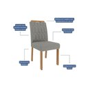 Ver imagem 3 de Conjunto: Mesa Sala Jantar Ágata C/ Tampo Madeirado C/ Vidro 130x80cm + 4 Cadeiras Paola Wood