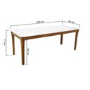 Ver imagem 2 de Mesa de Jantar Cancun 250x90cm Madeira Maciça - Amêndoa - Tampo 250x90cm Branco/vidro Off-white