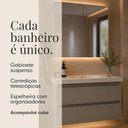 Ver imagem 5 de Conjunto de Banheiro Gabinete com Pia e Espelheira CR10173 2 Portas 2 Gavetas MDF 82cm Cinza