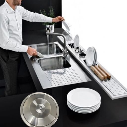 Calha Canal Módulos Removíveis Organizador De Inox C/ Lixeira 5L - 5