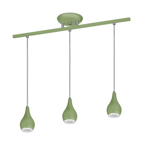 Lustre Pendente 5523 Para 3 Lâmpadas Soquete E27 Cor Verde