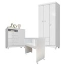 Ver imagem 1 de Quarto Bebê 3 Portas Ternura Baby e Mini Berço Moisés Alegria com Colchão - Incorplac
