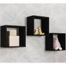 Kit 3 Nichos De Parede Preto Reajl Moveis Preto - 6