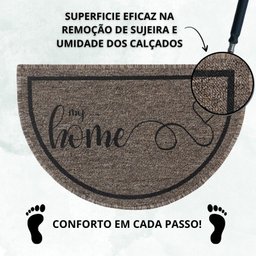 Capacho Tapete Porta Entrada Meia Lua 38x60 My Home Bege - 6