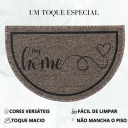 Capacho Tapete Porta Entrada Meia Lua 38x60 My Home Bege - 3