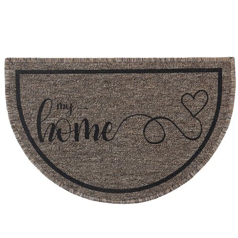 Capacho Tapete Porta Entrada Meia Lua 38x60 My Home Bege