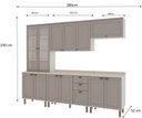 Ver imagem 4 de Cozinha Completa 5PÇS 12PTS 4 Gav Iluminata Branco/Fendi