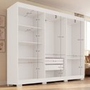 Ver imagem 6 de Guarda-Roupa Casal Malta 6 Portas 2 Gavetas com Pés e Espelhos Yescasa
