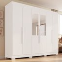 Ver imagem 1 de Guarda-Roupa Casal Malta 6 Portas 2 Gavetas com Pés e Espelhos Yescasa
