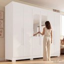Ver imagem 7 de Guarda-Roupa Casal Malta 6 Portas 2 Gavetas com Pés e Espelhos Yescasa