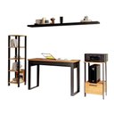 Ver imagem 6 de Mesa Escritório com Estante Mesa de Apoio e Prateleira Industrial 1 Gaveta MDF Preto Fosco