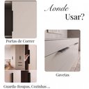 Ver imagem 5 de Kit 5 Puxador Porta Gavat Móveis Cozinha Drop Alúminio 200mm - Preto