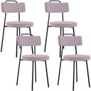 Ver imagem 1 de Kit 04 Cadeiras Decorativas Estofada Para Sala De Jantar Barcelona L02 Suede Rosê - Lyam Decor