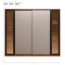 Ver imagem 2 de Guarda Roupa Casal 4 Portas Vidro Reflecta e 4 Gavetas Estônia - Nogueira-nude Prime Tx Nogueira-