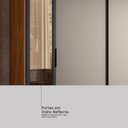 Ver mais imagens de Guarda Roupa Casal 4 Portas Vidro Reflecta e 4 Gavetas Estônia - Nogueira-nude Prime Tx Nogueira-