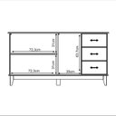 Ver imagem 4 de Buffet Aparador com 3 Portas e 3 Gavetas de Madeira Maciça 156x82,1x41cm