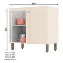 Ver imagem 3 de Balcão Canto Reto 1 Porta Évelin Off White - Henn