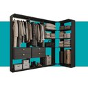 Ver imagem 5 de Closet Modulado Canto 4 Gavetas Alasca Preto Touch Carraro