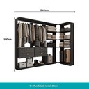 Ver imagem 4 de Closet Modulado Canto 4 Gavetas Alasca Preto Touch Carraro