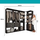 Ver imagem 7 de Closet Modulado Canto 4 Gavetas Alasca Preto Touch Carraro