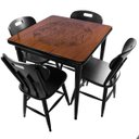 Ver imagem 1 de Conjunto Mesa Jantar Quadrada 80x80cm Madeira + 4 Cadeiras Cozinha Sala - Beer Happy Hour - Preta
