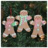 Kit 3 Enfeites Pendente para Árvore de Natal Biscoito Ginger - 1